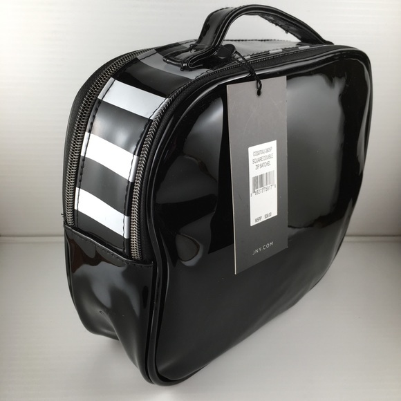 Jones New York Black&Blue Flower Cosmetic Satchel - Picture 3 of 6